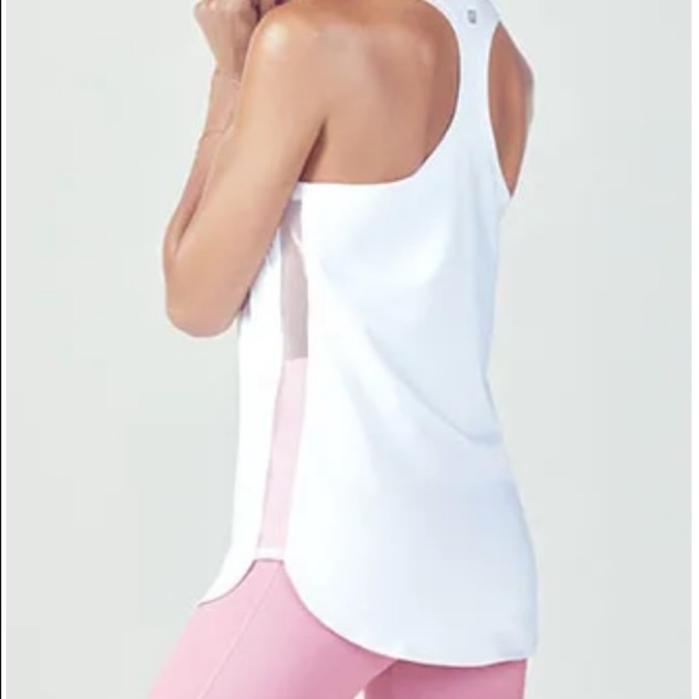 FABLETICS karlie work out top with white mesh side